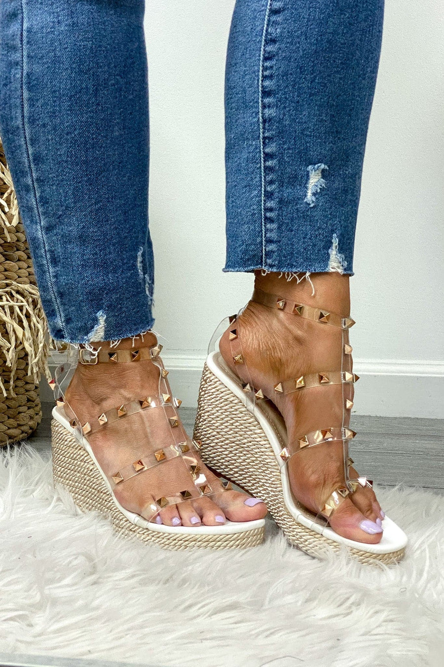  Final Step Studded Espadrille Wedges - kitchencabinetmagic