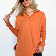  Athalie 1/4 Zip Relaxed Pullover - FINAL SALE - kitchencabinetmagic