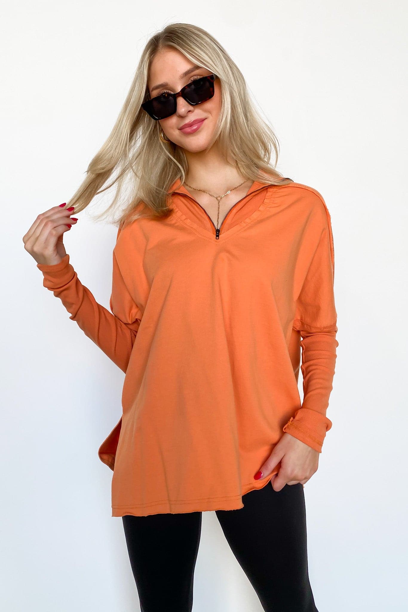  Athalie 1/4 Zip Relaxed Pullover - FINAL SALE - kitchencabinetmagic