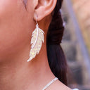 Silver Valletta Feather Drop Earrings - kitchencabinetmagic