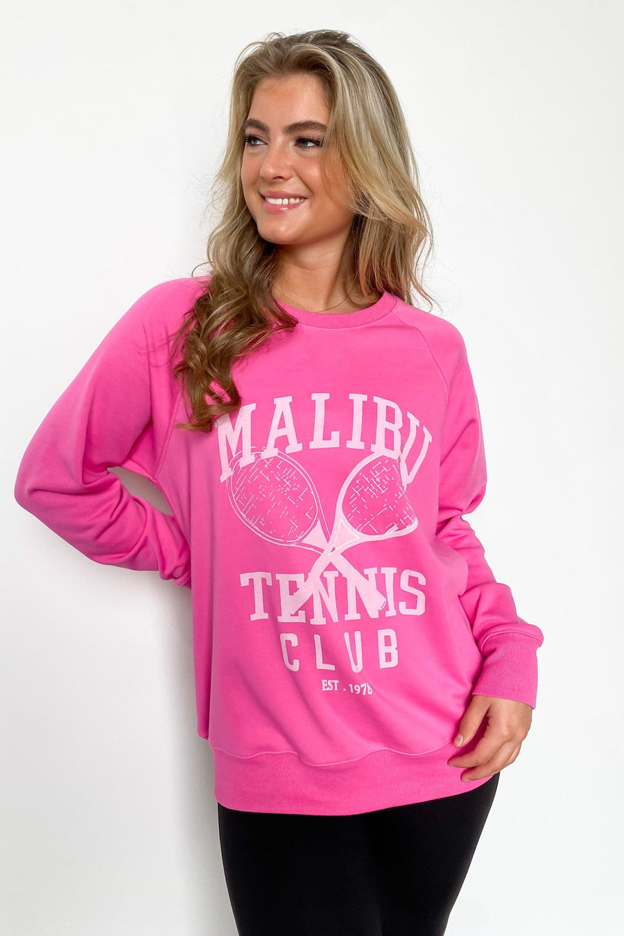  Malibu Tennis Club Graphic Sweatshirt - FINAL SALE - kitchencabinetmagic