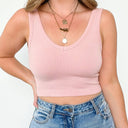 Pink / S Alenah Seamless Ribbed Tank Bra Top- BACK IN STOCK - kitchencabinetmagic