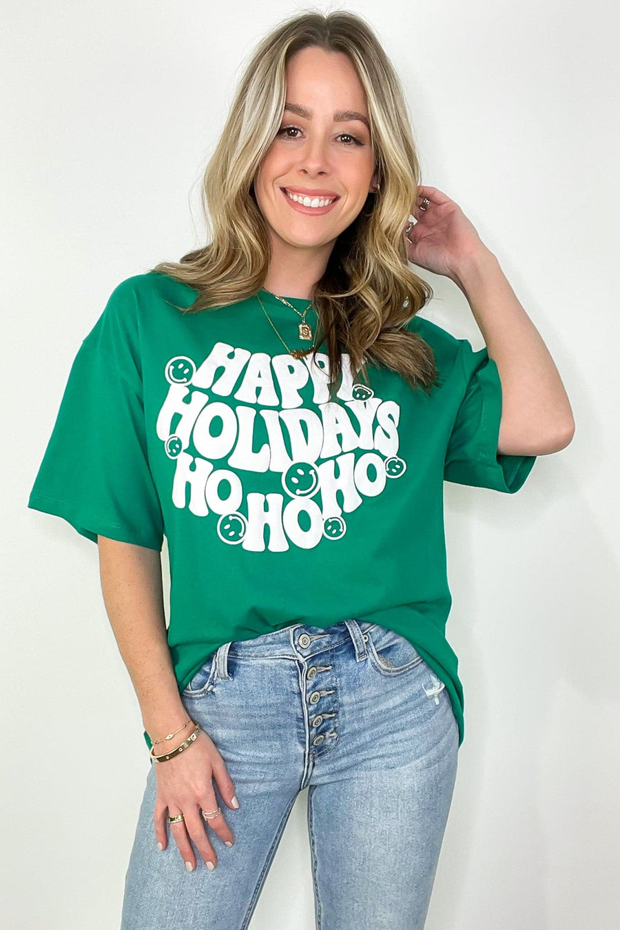  Happy Holidays HO HO HO Graphic Tee - FINAL SALE - kitchencabinetmagic