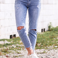 1/25 / Light Wash Trent Distressed Boyfriend Jeans - kitchencabinetmagic