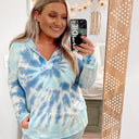 S / Ocean Tidal Wave Tie Dye Hooded Top - FINAL SALE - kitchencabinetmagic