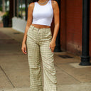  Keep it Cool Plaid Print Wide Leg Pants - FINAL SALE - kitchencabinetmagic