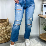  Harlyn High Rise Distressed Crop Straight Jeans - kitchencabinetmagic