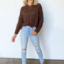  Illustrious Patched Knit Relaxed Fit Sweater - FINAL SALE - kitchencabinetmagic