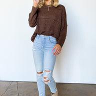  Illustrious Patched Knit Relaxed Fit Sweater - FINAL SALE - kitchencabinetmagic