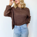 S / Coffee Illustrious Patched Knit Relaxed Fit Sweater - FINAL SALE - kitchencabinetmagic