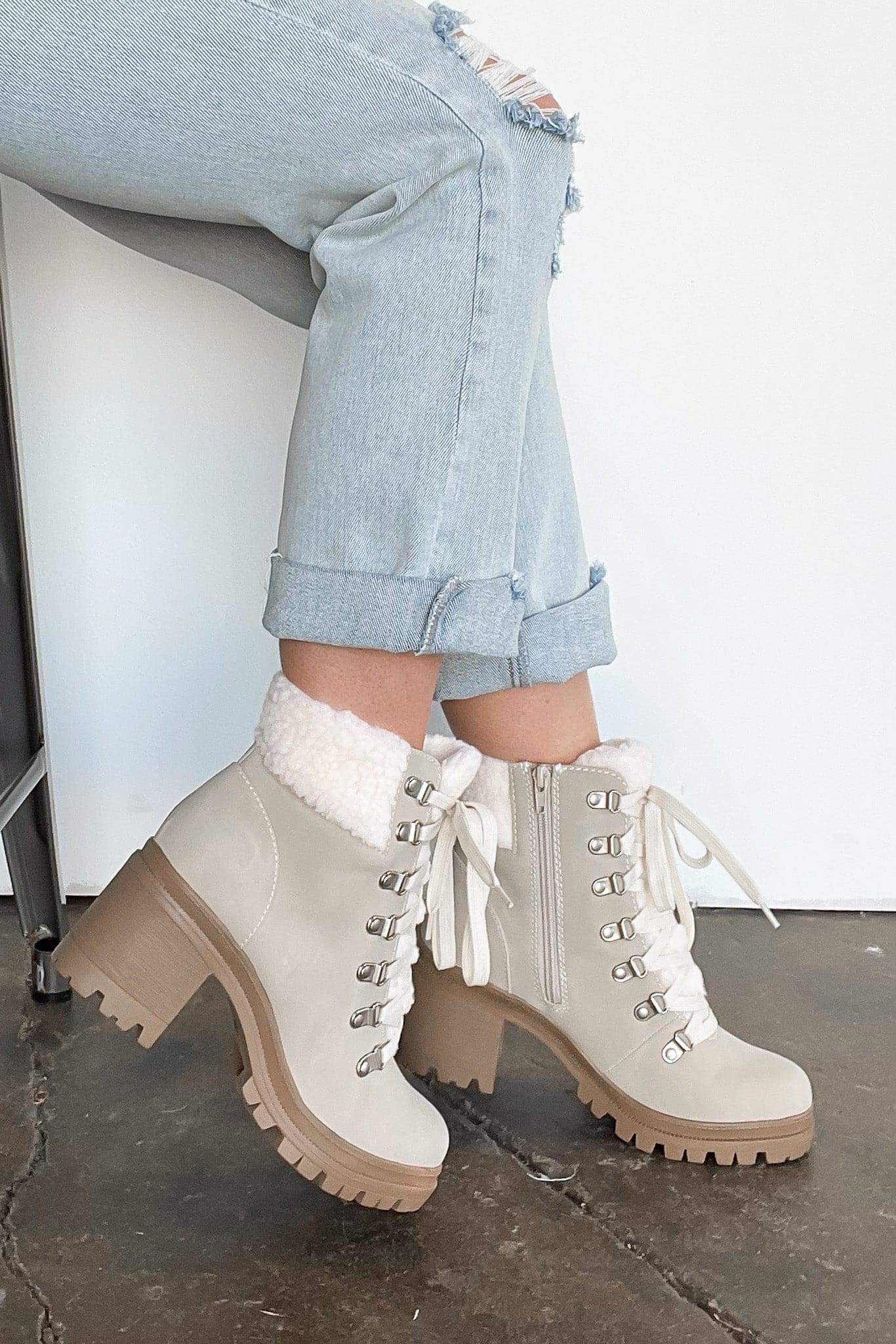  In Step Sherpa Heeled Boots - FINAL SALE - kitchencabinetmagic