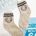 OS / Natural In Your Face Smiley Socks - FINAL SALE - kitchencabinetmagic