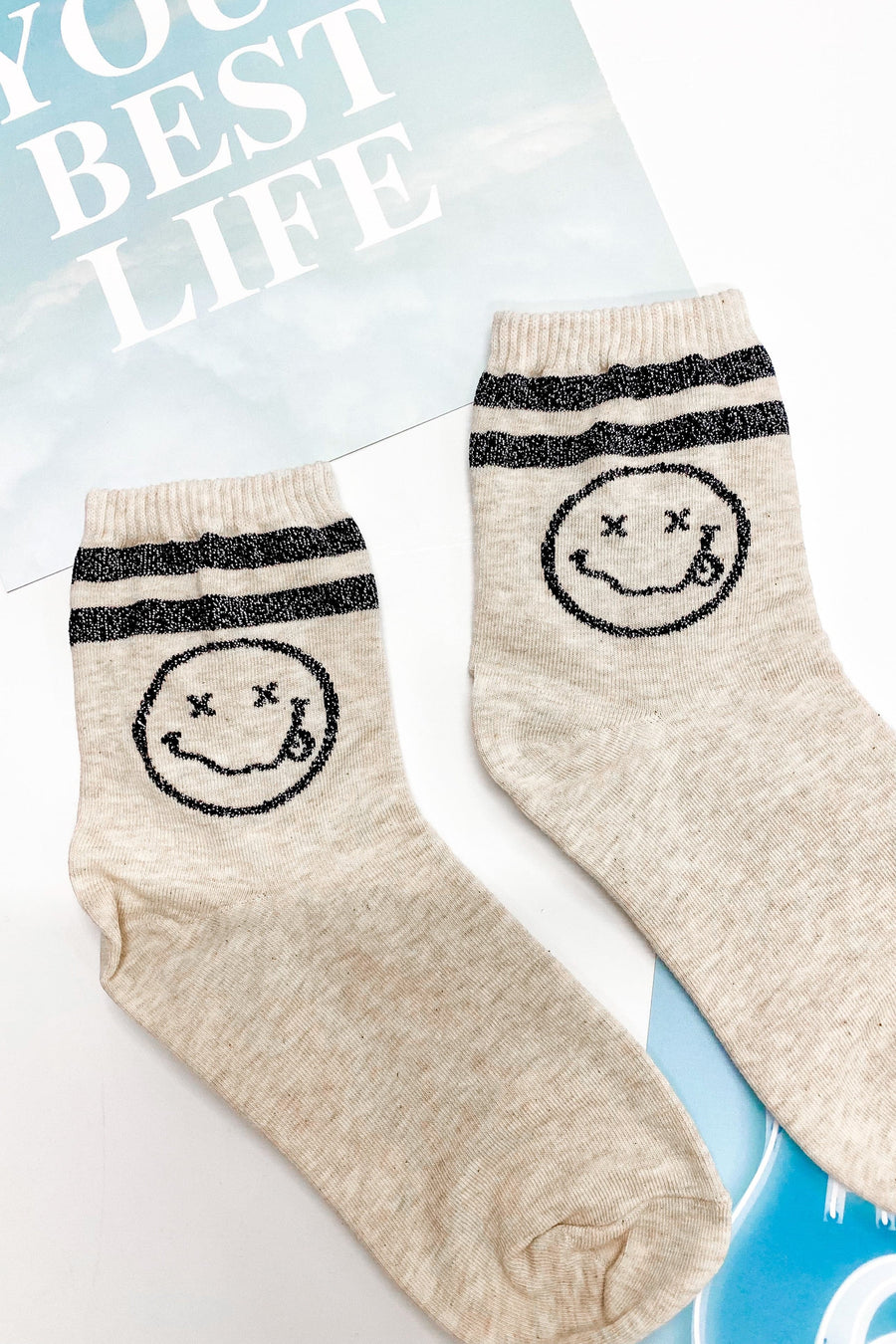  In Your Face Smiley Socks - FINAL SALE - kitchencabinetmagic