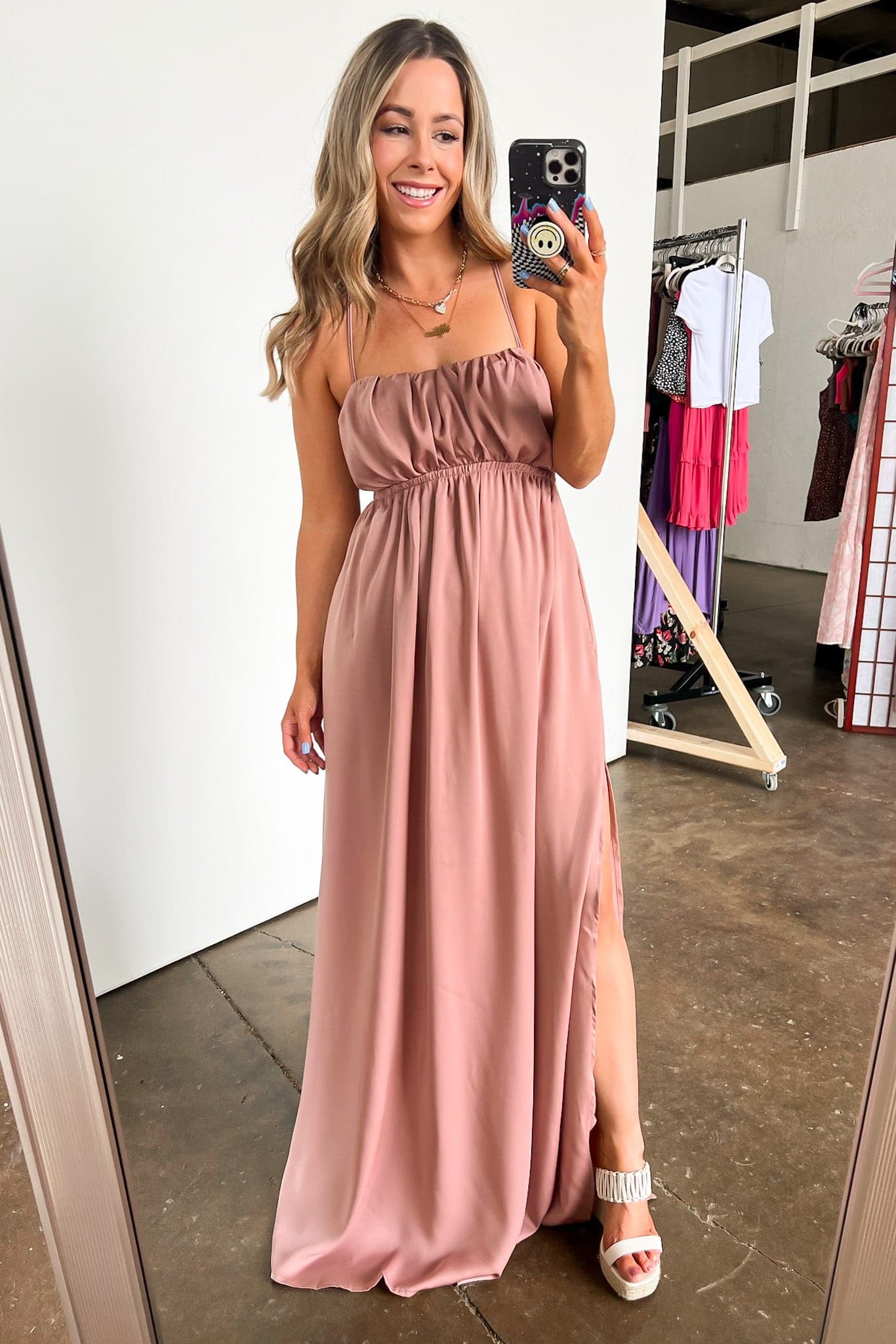  Irresistible Essence Shirred Maxi Dress - kitchencabinetmagic