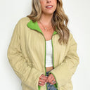  Jeannie Long Sleeve Quilted Reversible Zip Jacket - kitchencabinetmagic