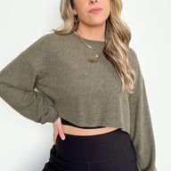 XS / Olive Juliyn Ribbed Crop Knit Top - BACK IN STOCK - kitchencabinetmagic