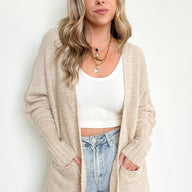  Kassadee Textured Knit Pocket Cardigan - kitchencabinetmagic