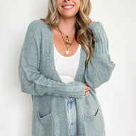 Sage / S Kassadee Textured Knit Pocket Cardigan - kitchencabinetmagic