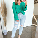  Kassey Contrast Stitch Sweater - FINAL SALE - kitchencabinetmagic