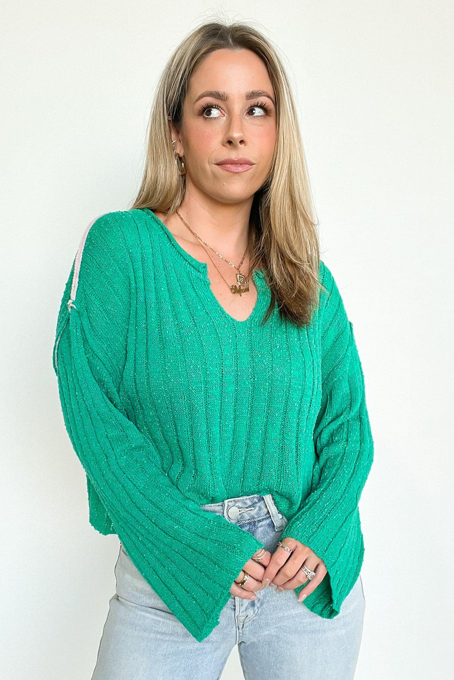  Kassey Contrast Stitch Sweater - FINAL SALE - kitchencabinetmagic