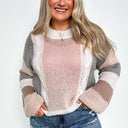 Kaylie Color Block Cable Knit Sweater - FINAL SALE - kitchencabinetmagic