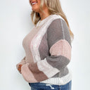  Kaylie Color Block Cable Knit Sweater - FINAL SALE - kitchencabinetmagic