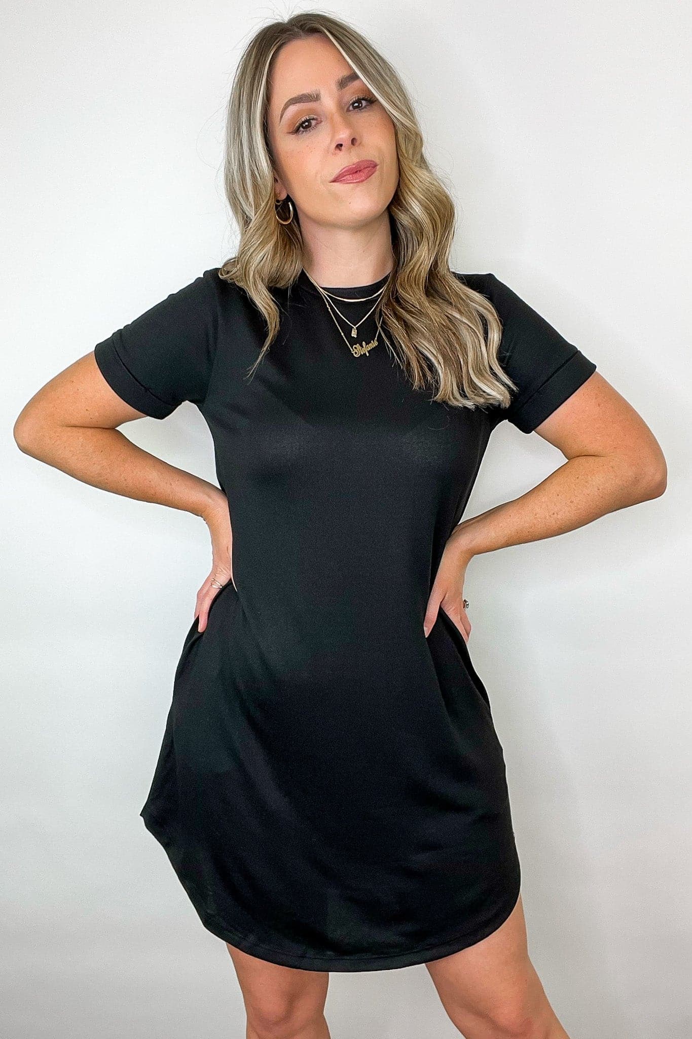  Kayline Short Rolled Sleeve Dress - kitchencabinetmagic