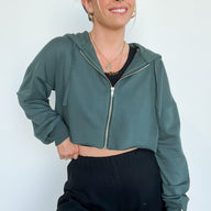  Kayye Cropped Zip Hooded Jacket - BACK IN STOCK - kitchencabinetmagic