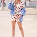  Kyli Polka Dot Tie Waist Romper - FINAL SALE - kitchencabinetmagic