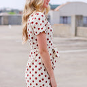  Kyli Polka Dot Tie Waist Romper - FINAL SALE - kitchencabinetmagic