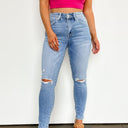 25 / Light Lauer High Rise Distressed Cropped Skinny Jeans - BACK IN STOCK - kitchencabinetmagic