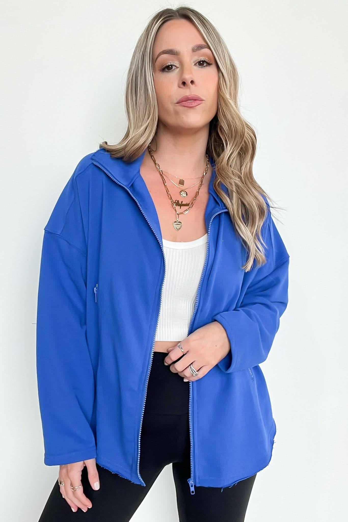  Leyton Exposed Seam Dolman Zip Up Jacket - BACK IN STOCK - kitchencabinetmagic