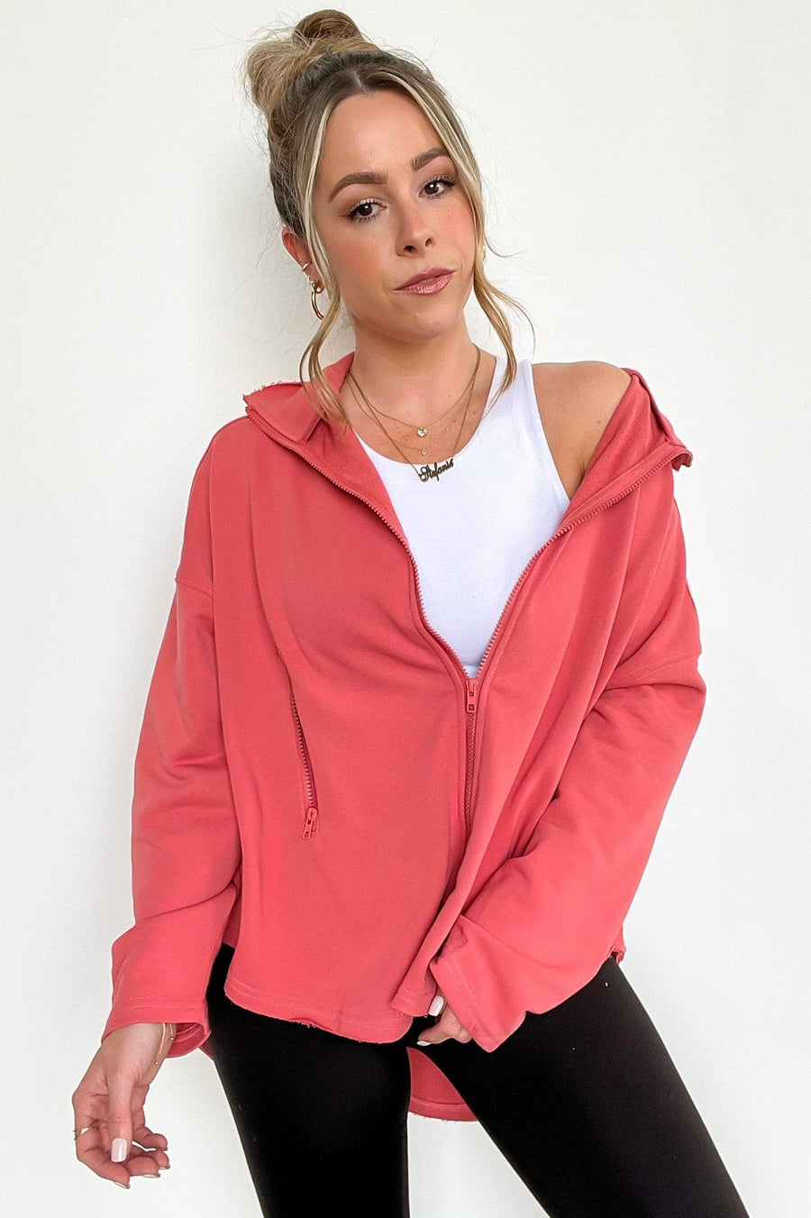  Leyton Exposed Seam Dolman Zip Up Jacket - BACK IN STOCK - kitchencabinetmagic