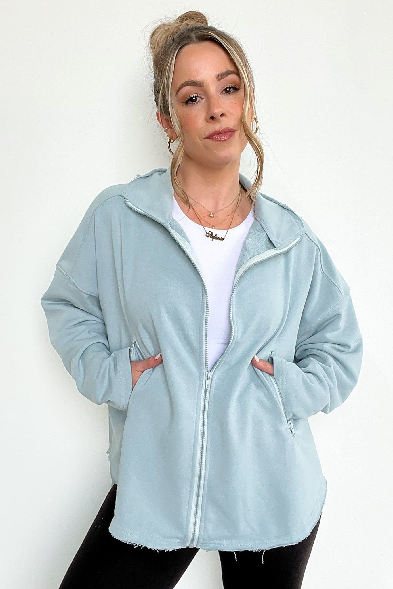  Leyton Exposed Seam Dolman Zip Up Jacket - BACK IN STOCK - kitchencabinetmagic