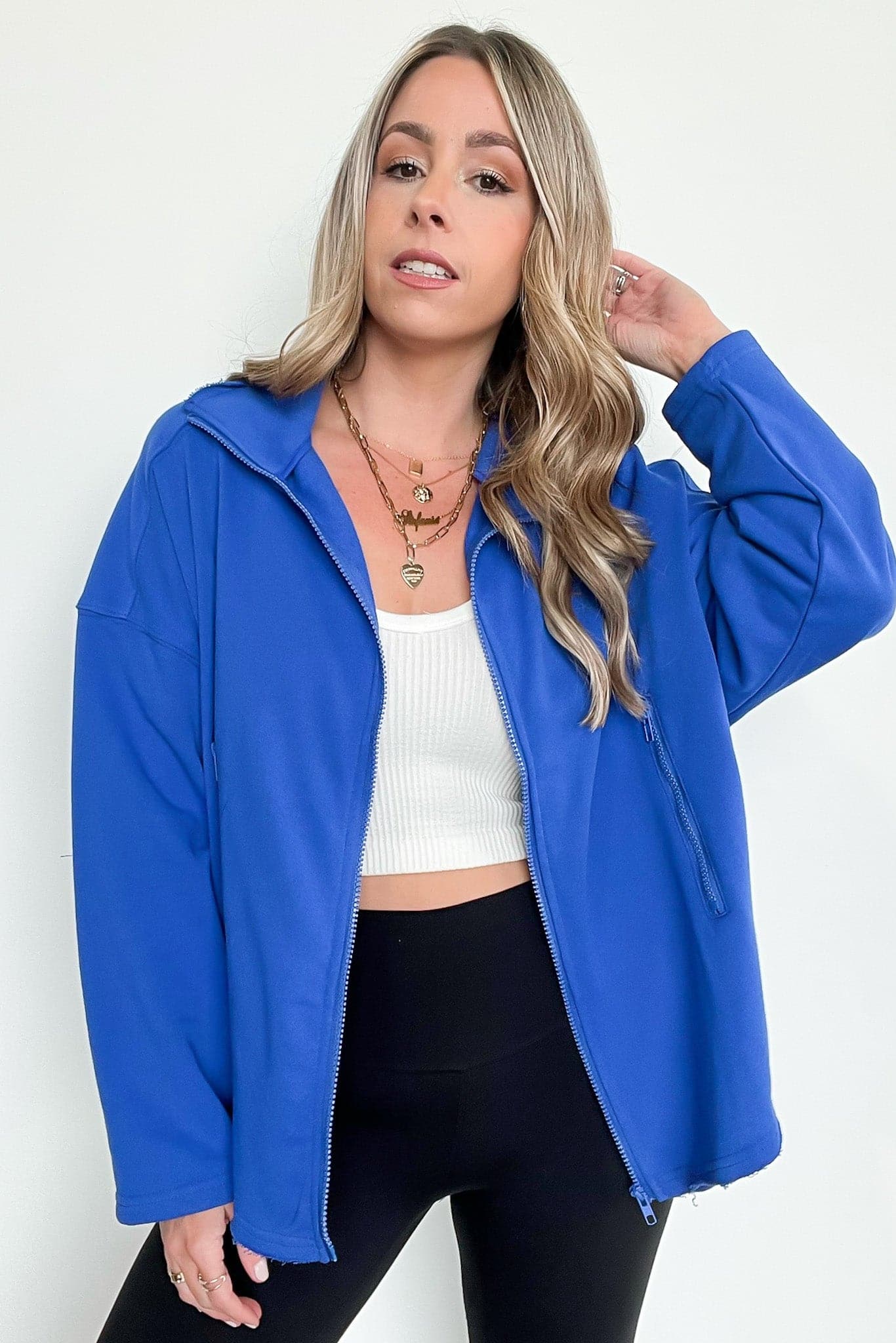  Leyton Exposed Seam Dolman Zip Up Jacket - BACK IN STOCK - kitchencabinetmagic