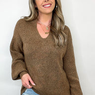  Lilsah V-Neck Knit Top - FINAL SALE - kitchencabinetmagic