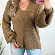  Lilsah V-Neck Knit Top - FINAL SALE - kitchencabinetmagic