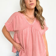  Lochlan Short Sleeve Babydoll Top - BACK IN STOCK - kitchencabinetmagic