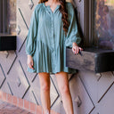 S / Sage Lordez Button Down Ruffled Dress - FINAL SALE - kitchencabinetmagic