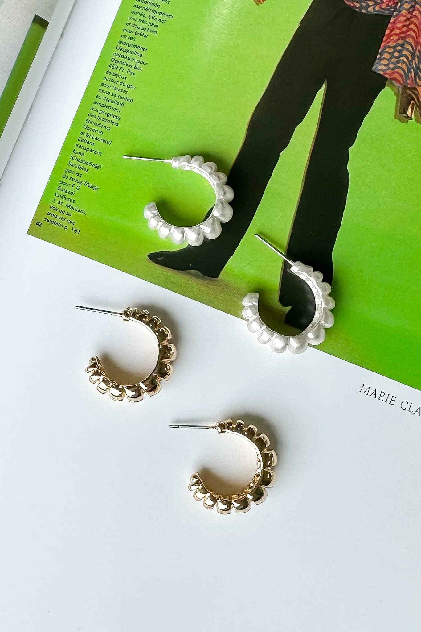  Loreto Convex Textured Hoop Earrings - kitchencabinetmagic