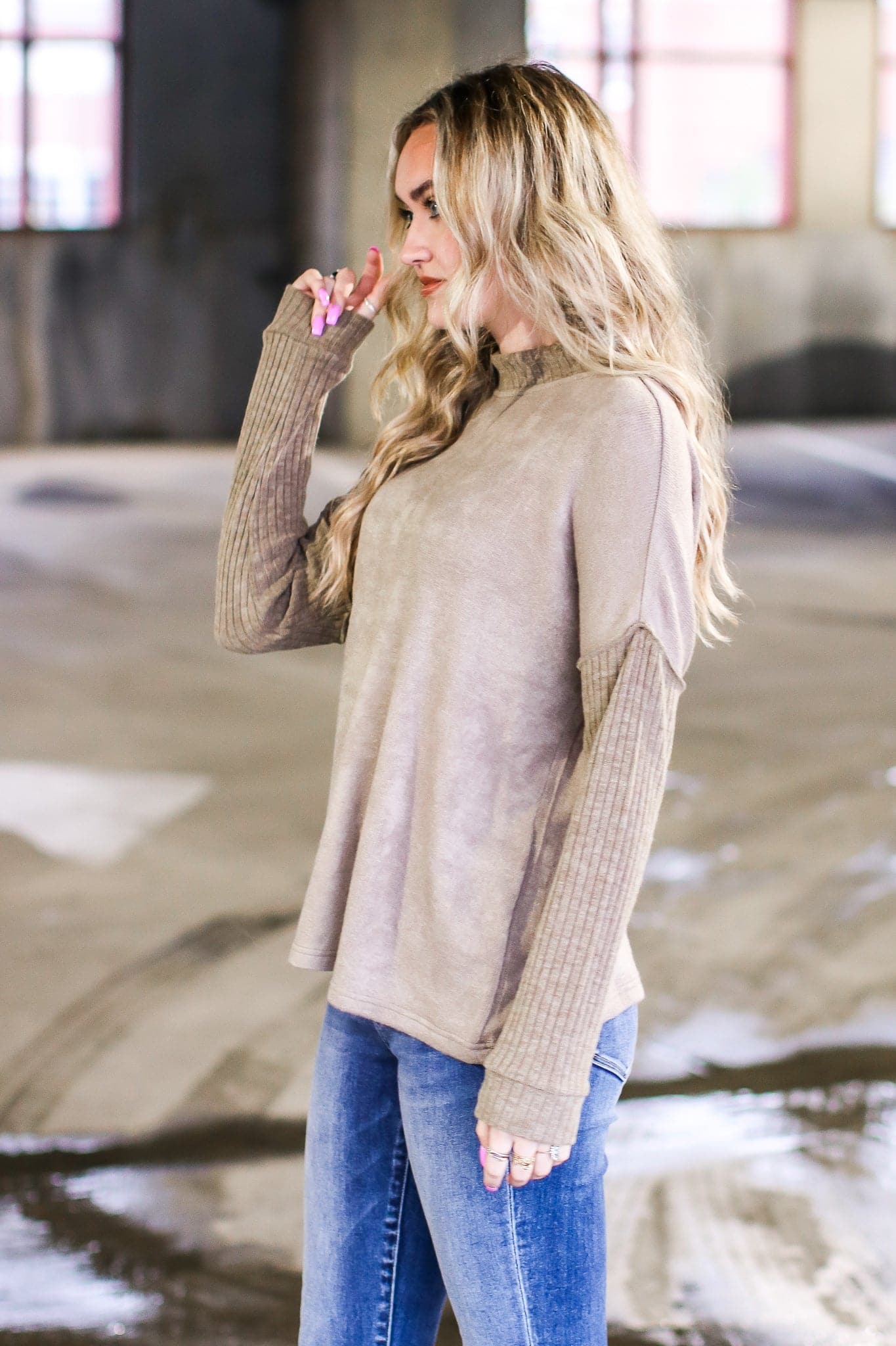  Loving Arms Ribbed Knit Contrast Sweater - FINAL SALE - kitchencabinetmagic