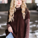 Chocolate / S Loving Arms Ribbed Knit Contrast Sweater - FINAL SALE - kitchencabinetmagic