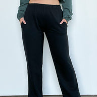 Black / S Make it Effortless Wide Leg Elastic Waist Lounge Pants -FINAL SALE - kitchencabinetmagic