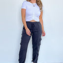  Marinah Elastic Waist Cargo Pants - kitchencabinetmagic