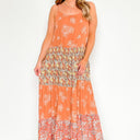  Marisela Color Block Floral Maxi Dress - kitchencabinetmagic