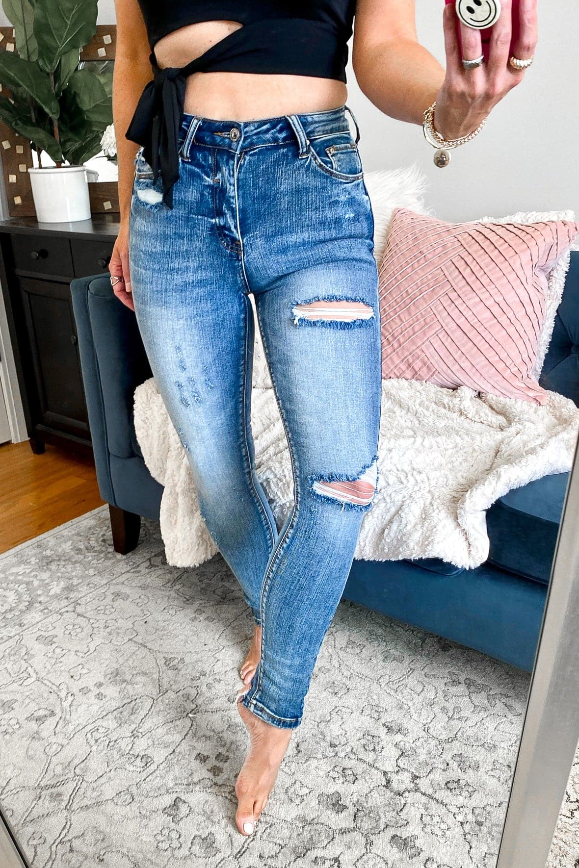  Micaela High Rise Distressed Jeans - kitchencabinetmagic