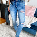 1 / Medium Micaela High Rise Distressed Jeans - kitchencabinetmagic