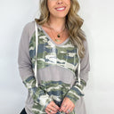  Michella Camo Contrast Hooded Top | CURVE - FINAL SALE - kitchencabinetmagic