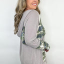  Michella Camo Contrast Hooded Top | CURVE - FINAL SALE - kitchencabinetmagic