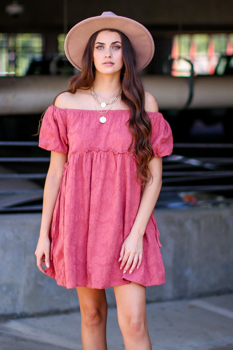 Faded Rose / S Milly Off Shoulder Flowy Dress - kitchencabinetmagic